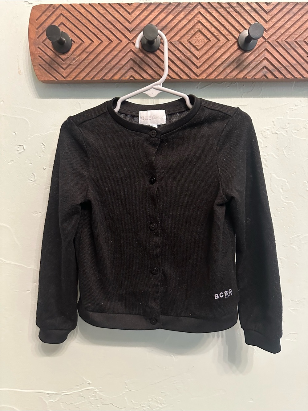 BCBG Girls Black Button-Front Cardigan